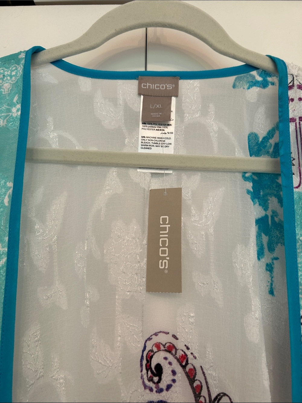 Chico's Patchwork Printed Ruana - Picture 3 of 4